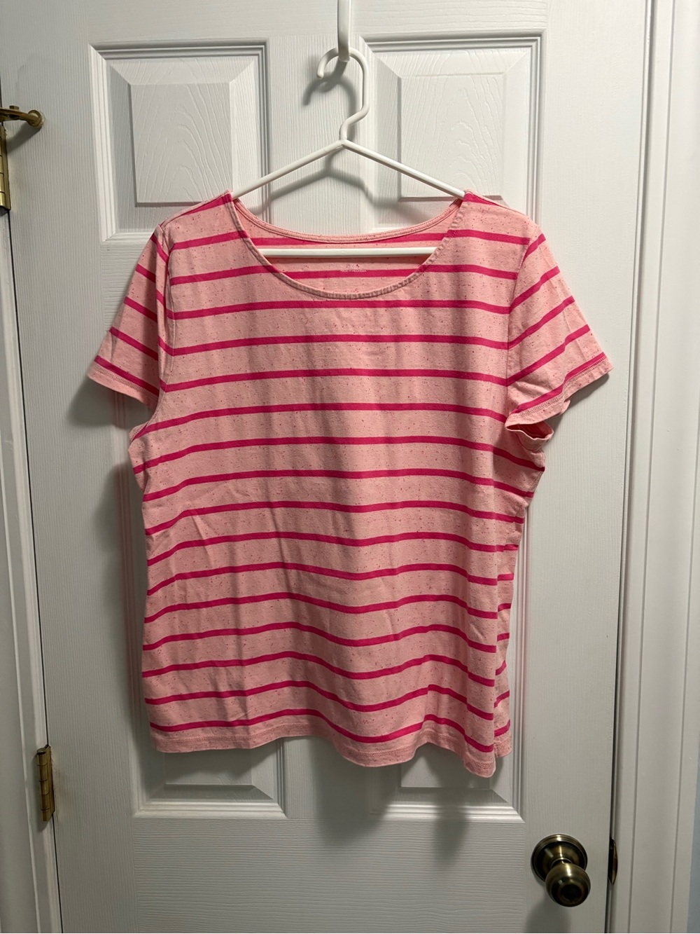 Talbots Pink & Hot Pink Striped Short Sleeve Tee